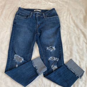 Levi’s Skinny Distressed Cropped Jeans
